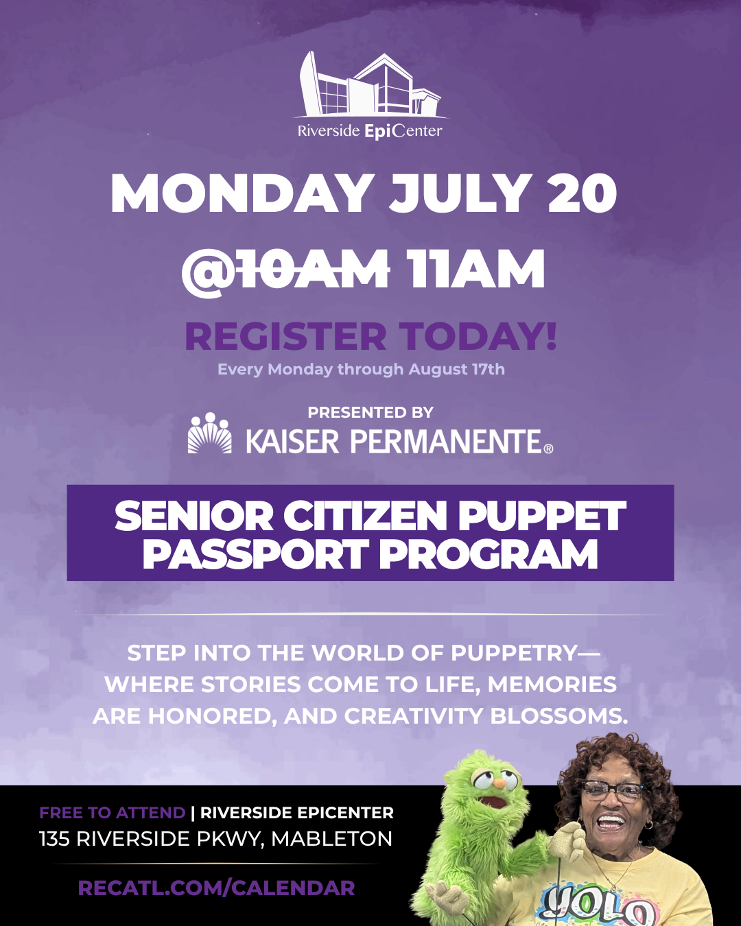 Senior Citizen Puppet Passport Session 2: Movement & Voice