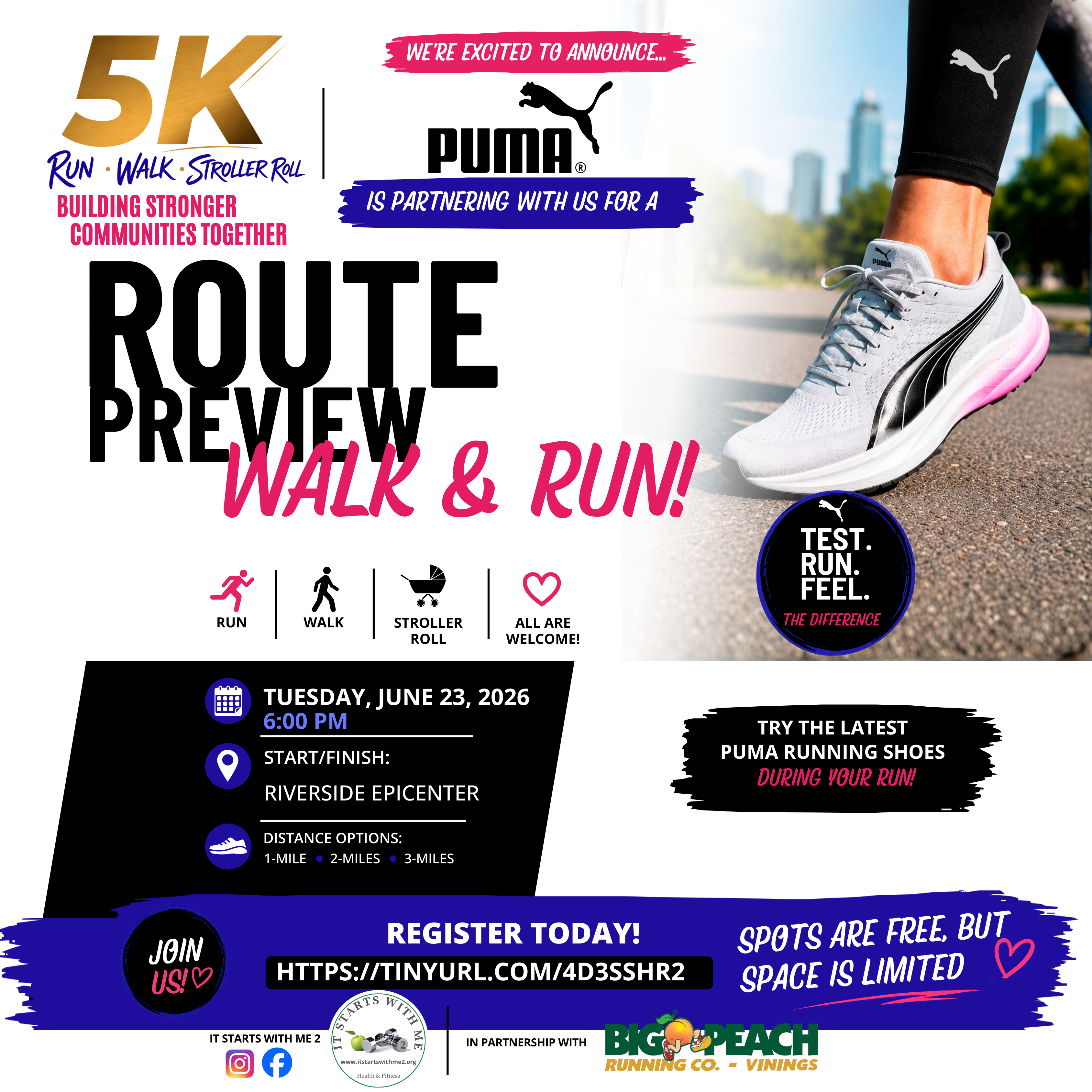 5K Stroller Roll Route Preview Run with PUMA Demo